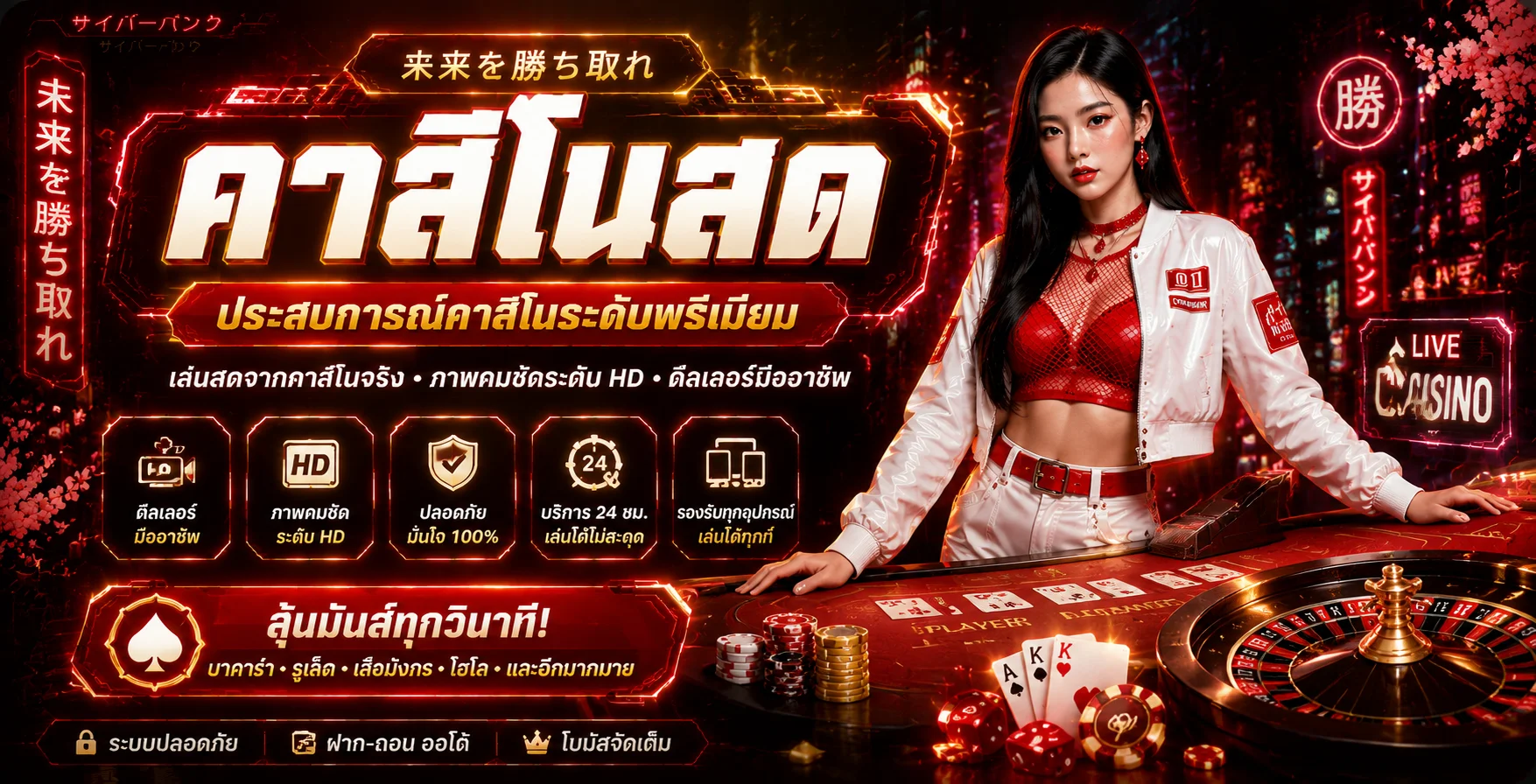 คาสิโนออนไลน์สด DARUMA888 บาคาร่า รูเล็ต ไฮโล เล่นได้ 24 ชม.